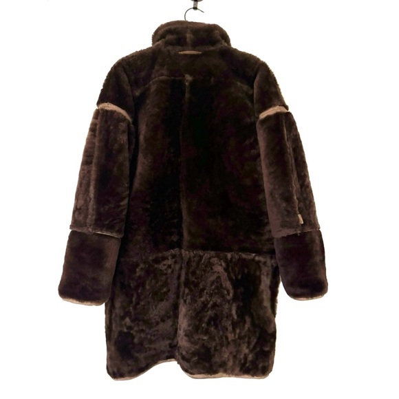 Camel Shearling Nubuck Finish Lambskin Rancher Coat w/Smooth Leather Accents*EVC - Picture 5 of 8
